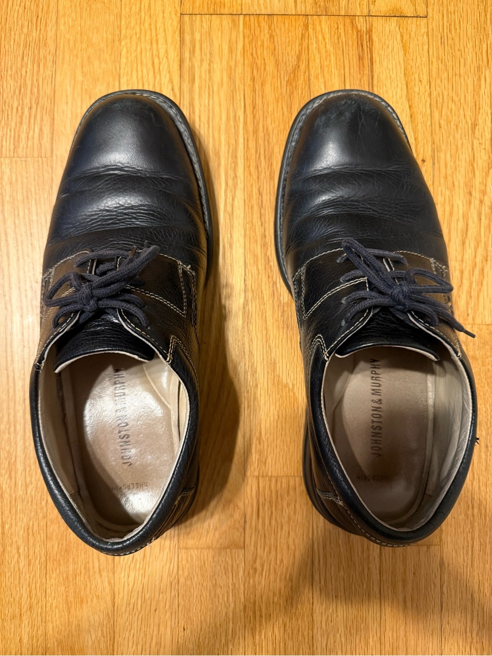 Johnston & Murphy Men’s Black Leather Lace-Up Shoes (8.5)